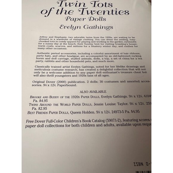 Twin Tots Of The Twenties Paper Dolls By Evelyn Gathings - Picture 5 of 10